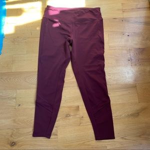 Purplish maroon leggings